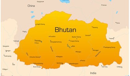 Karte von Bhutan