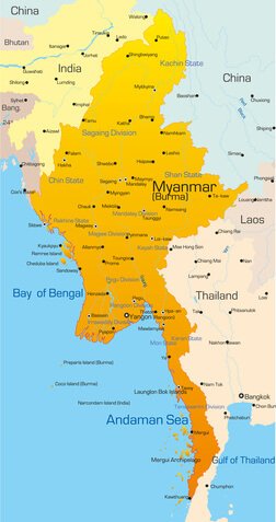 Karte von Myanmar