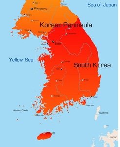 Karte von Südkorea