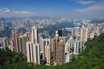 Blick auf Hong Kong und Victoria Hafen - Hong Kong