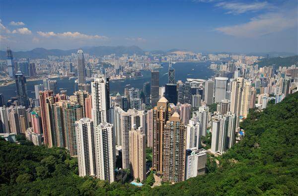 Blick auf Hong Kong und Victoria Hafen - Hong Kong