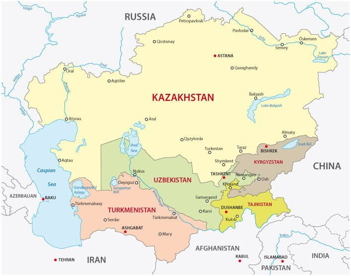 central asia map