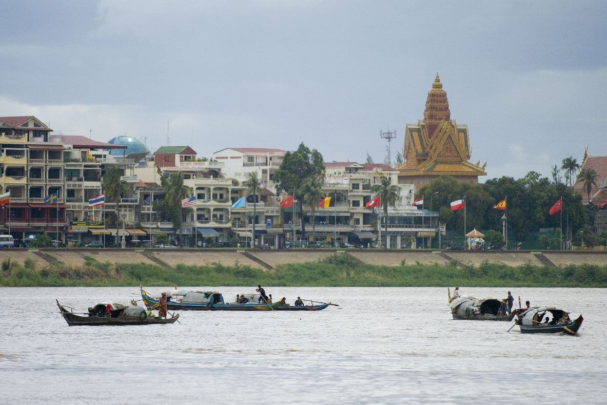 Der Mekong (hier mit Sicht auf Phnom Penh)